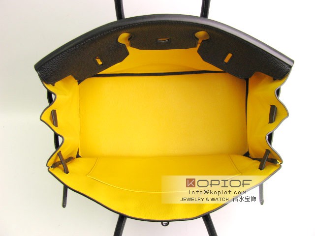 エルメス バーキン35(パーソナルオーダー)トゴ ブラック×ソレイユ her450